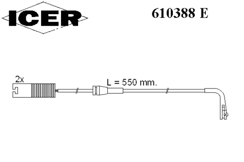 610388 E ICER Датчик износа торм. колодок задн. bmw (фото 1)