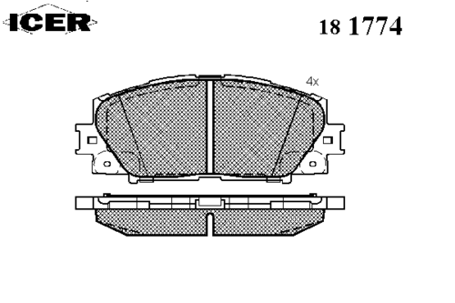 181774 ICER Комплект тормозных колодок, дисковый тормоз (фото 2)