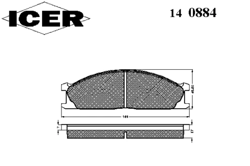140884 ICER Комплект тормозных колодок, дисковый тормоз (фото 2)