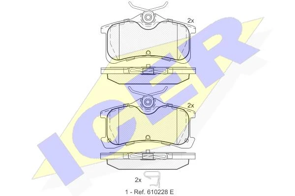181728 ICER Комплект тормозных колодок, дисковый тормоз (фото 3)