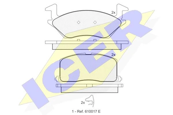 180888 ICER Комплект тормозных колодок, дисковый тормоз (фото 3)