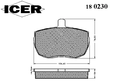180230 ICER Комплект тормозных колодок, дисковый тормоз (фото 2)