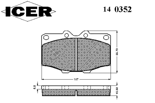 140352 ICER Комплект тормозных колодок, дисковый тормоз (фото 2)