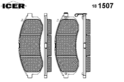 181507 ICER Комплект тормозных колодок, дисковый тормоз (фото 2)