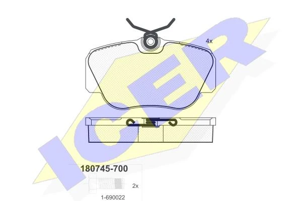 180745-700 ICER Комплект тормозных колодок, дисковый тормоз (фото 3)