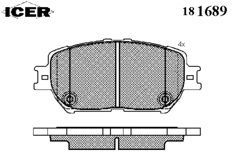 181689 ICER Комплект тормозных колодок, дисковый тормоз (фото 2)