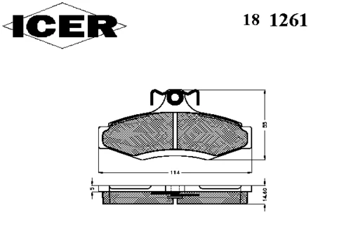 181261 ICER Комплект тормозных колодок, дисковый тормоз (фото 2)