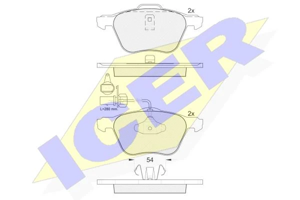 181395 ICER Комплект тормозных колодок, дисковый тормоз (фото 3)