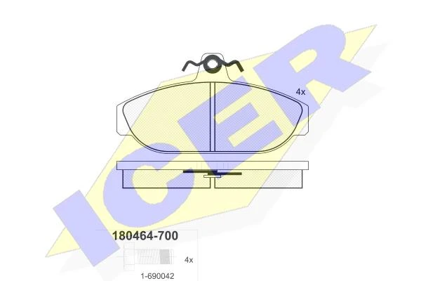 180464-700 ICER Комплект тормозных колодок, дисковый тормоз (фото 3)