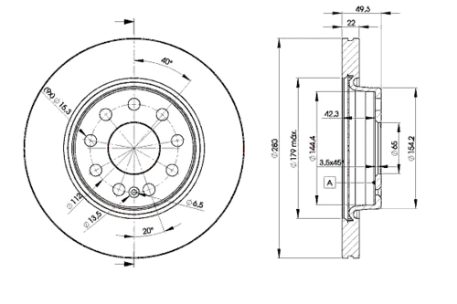 78BD5614 ICER Диск тормозной передний audi a3, vw golf 1.4-2.0tdi 00> (фото 1)