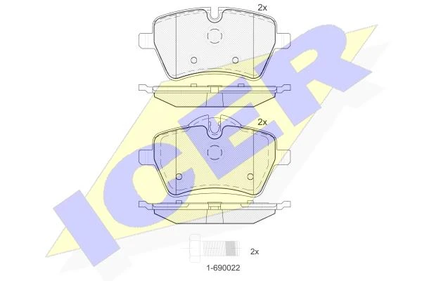 181756 ICER Комплект тормозных колодок, дисковый тормоз (фото 3)