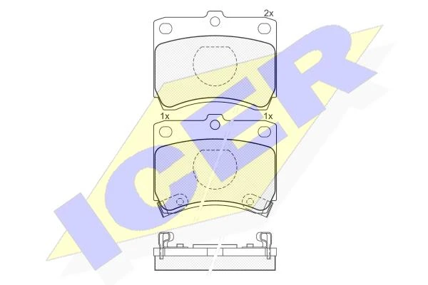 180969 ICER Комплект тормозных колодок, дисковый тормоз (фото 3)