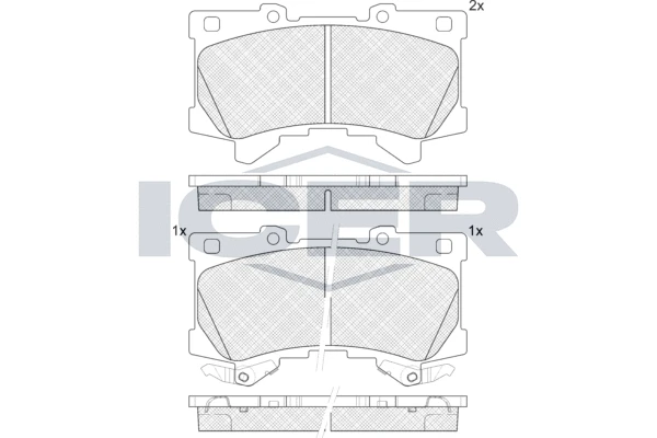 182453 ICER Комплект тормозных колодок, дисковый тормоз (фото 1)