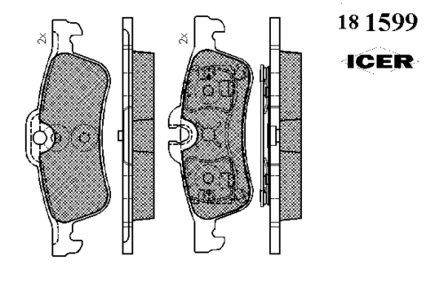 181599 ICER Комплект тормозных колодок, дисковый тормоз (фото 2)