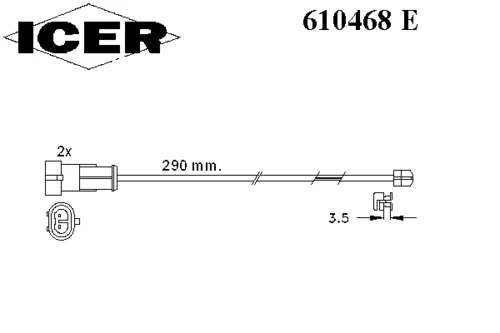 610468 E ICER Датчики износа тормозной колодки ivec (фото 1)
