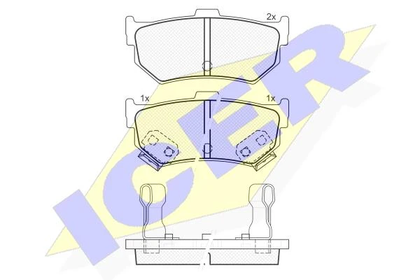 180600 ICER Комплект тормозных колодок, дисковый тормоз (фото 3)