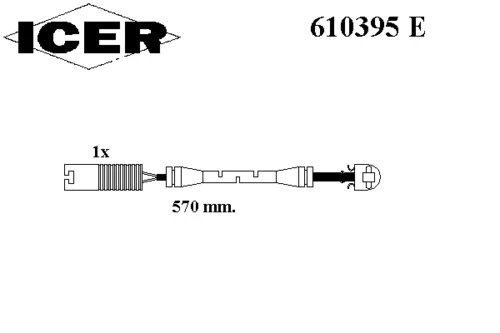 610395 E ICER Датчик износа торм. колодок перед. bmw (фото 1)