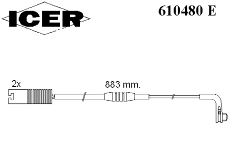 610480 E ICER Датчик износа торм. колодок задн. bmw (фото 1)