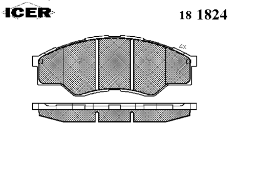 181824 ICER Комплект тормозных колодок, дисковый тормоз (фото 2)