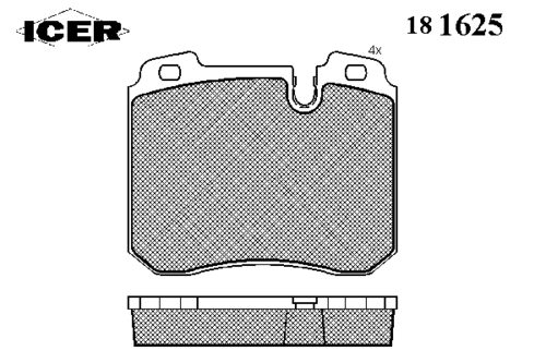 181625 ICER Комплект тормозных колодок, дисковый тормоз (фото 2)