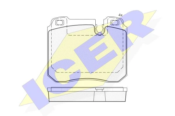 181625 ICER Комплект тормозных колодок, дисковый тормоз (фото 3)