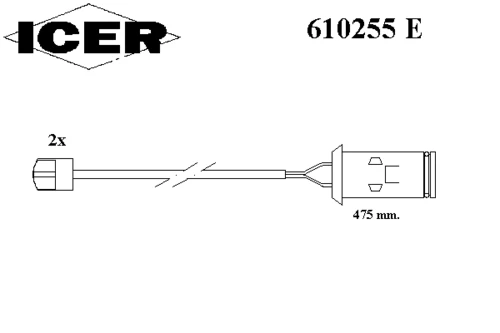 610255 E ICER Датчики износа торм.колодок,компл. ivec (фото 1)