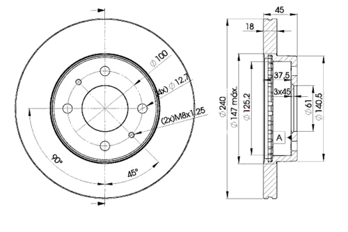 78BD5800 ICER Диск тормозной передний nissan sunny 1.4-2.0d 86-96 (фото 1)