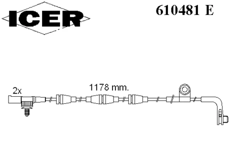 610481 E ICER Датчик износа торм. колодок перед. lrov (фото 1)