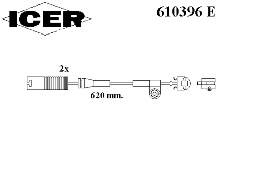 610396 E ICER Датчик износа торм. колодок задн. bmw (фото 1)