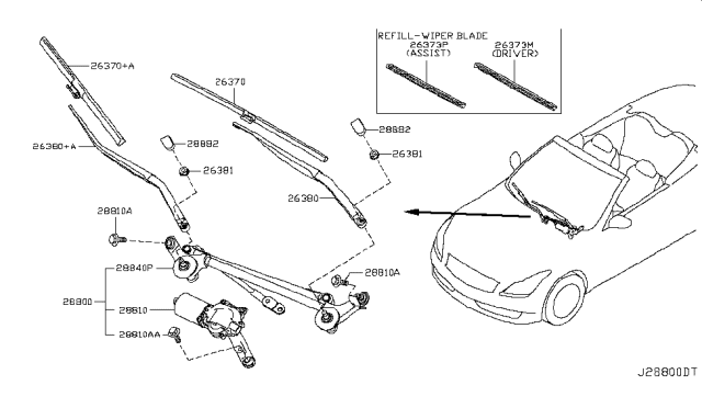 288901MA0A NISSAN Щетка стеклоочистителя 650/26'' мм/" 650/26'' мм/" (фото 5)