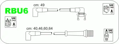RBU6 JANMOR Комплект проводов зажигания (фото 2)