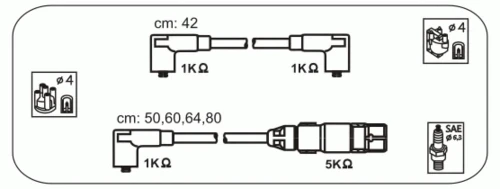 ABM69 JANMOR Комплект проводов зажигания (фото 2)