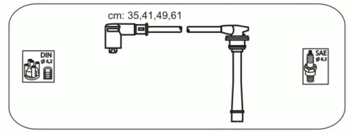 JP108 JANMOR Комплект проводов зажигания (фото 2)