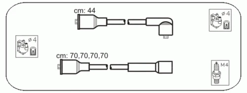 ABU50 JANMOR Комплект проводов зажигания (фото 2)