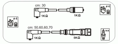 ABM19P JANMOR Комплект проводов зажигания (фото 2)