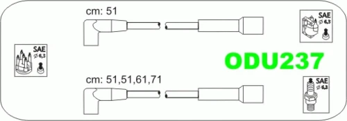 ODU237 JANMOR Комплект проводов зажигания (фото 2)