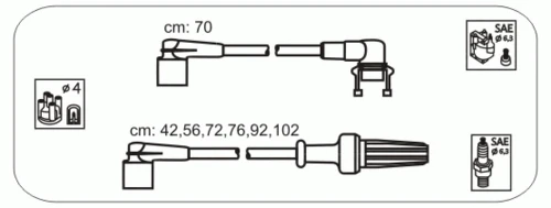 RB17 JANMOR Комплект проводов зажигания (фото 2)