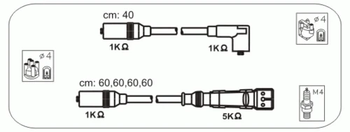 ABM1 JANMOR Комплект проводов зажигания (фото 2)