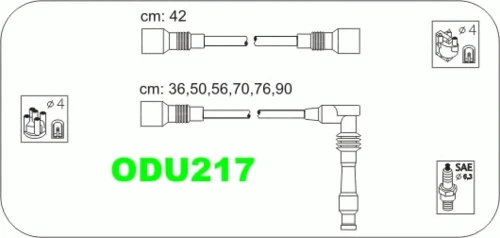 ODU217 JANMOR Комплект проводов зажигания (фото 2)