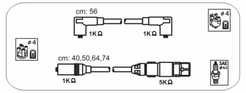 ABM60P JANMOR Комплект проводов зажигания (фото 2)