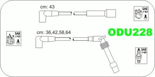 ODU228 JANMOR Комплект проводов зажигания (фото 2)