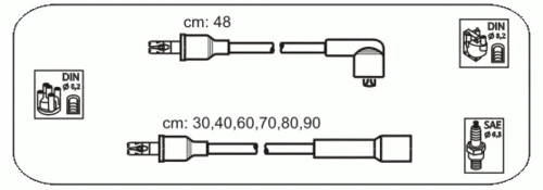 ODU238 JANMOR Комплект проводов зажигания (фото 2)