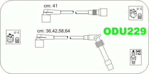 ODU229 JANMOR Комплект проводов зажигания (фото 2)