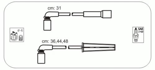 D6S JANMOR Комплект проводов зажигания (фото 2)
