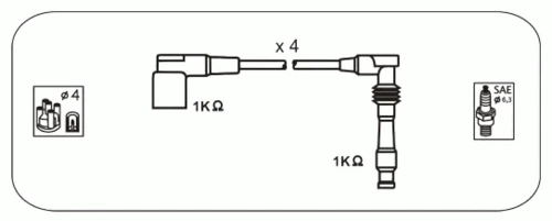 ODS246 JANMOR Комплект проводов зажигания (фото 2)
