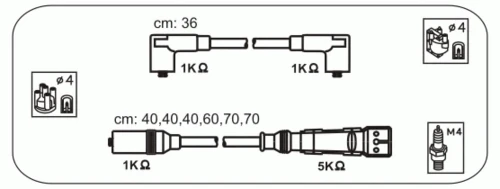 ABM39P JANMOR Комплект проводов зажигания (фото 2)