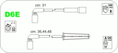 D6E JANMOR Комплект проводов зажигания (фото 2)