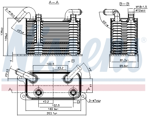 90722 NISSENS Масляный радиатор, автоматическая коробка передач (фото 7)