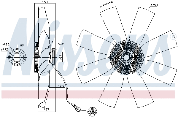 86027 NISSENS Сцепление, вентилятор радиатора (фото 6)