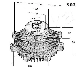 36-05-502 ASHIKA Сцепление, вентилятор радиатора (фото 3)
